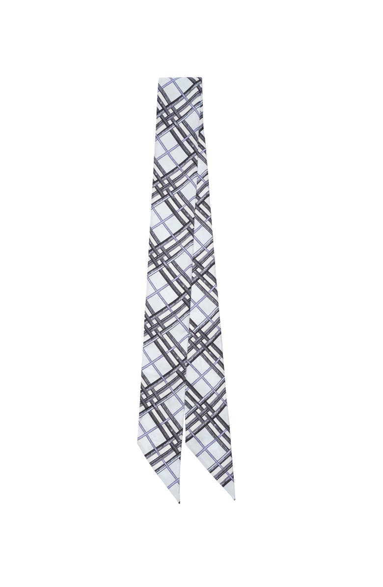 Burberry Skinny Reversible Etched Knight Silk Scarf, Main, color, Cornflower Blue