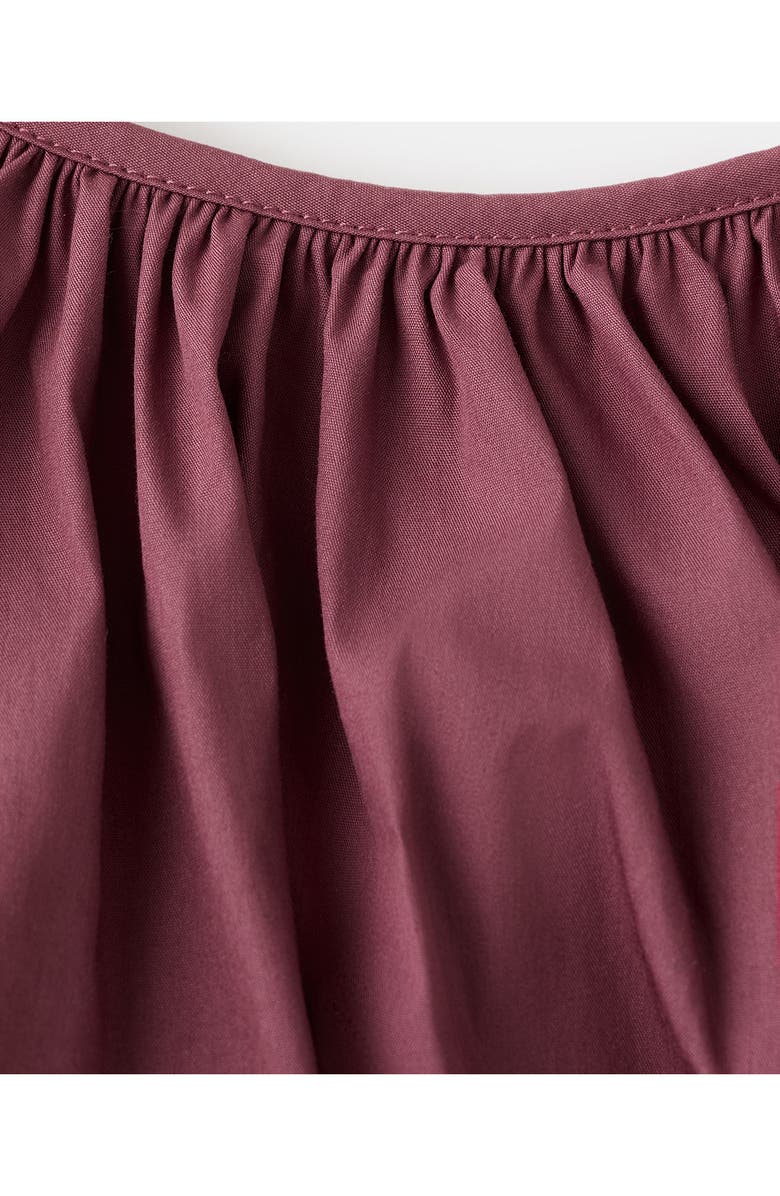 MANGO Blusa Bambino Puff Sleeve Crop Cotton Blend Top, Alternate, color, Cherry