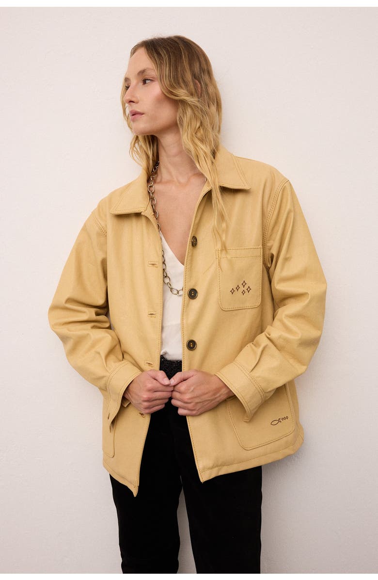Babila - Slow Fashion Atlantic Oversized Leather Jacket, Main, color, Buttercream
