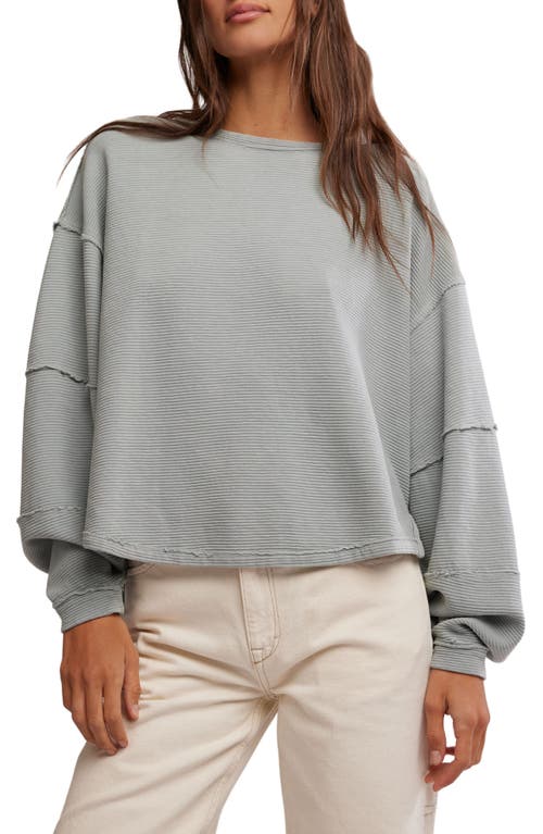 Free People Eclipse Oversize Long Sleeve Tee In Cold Winter In Gray