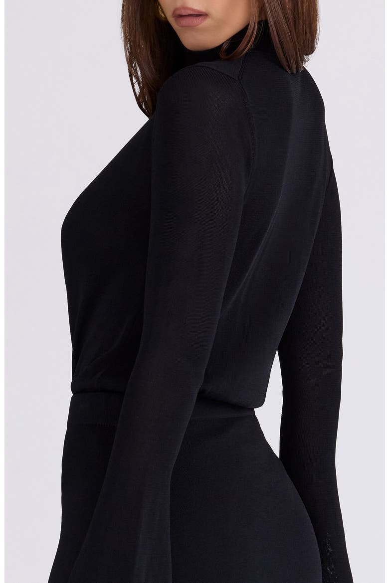 Lois Long Sleeve Sweater Bodysuit, Alternate, color, BLACK