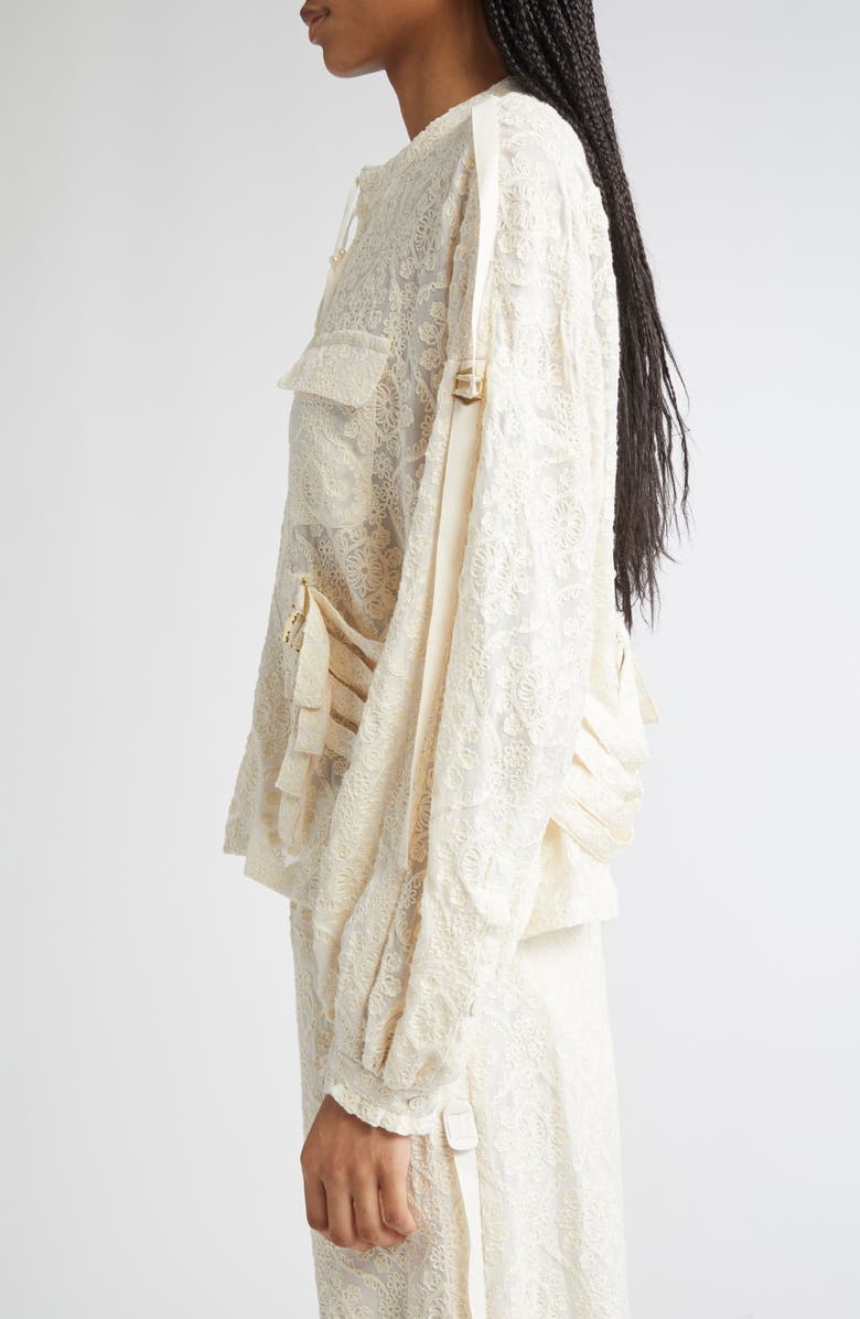 Undercover Buckle Strap Floral Embroidered Top, Alternate, color,