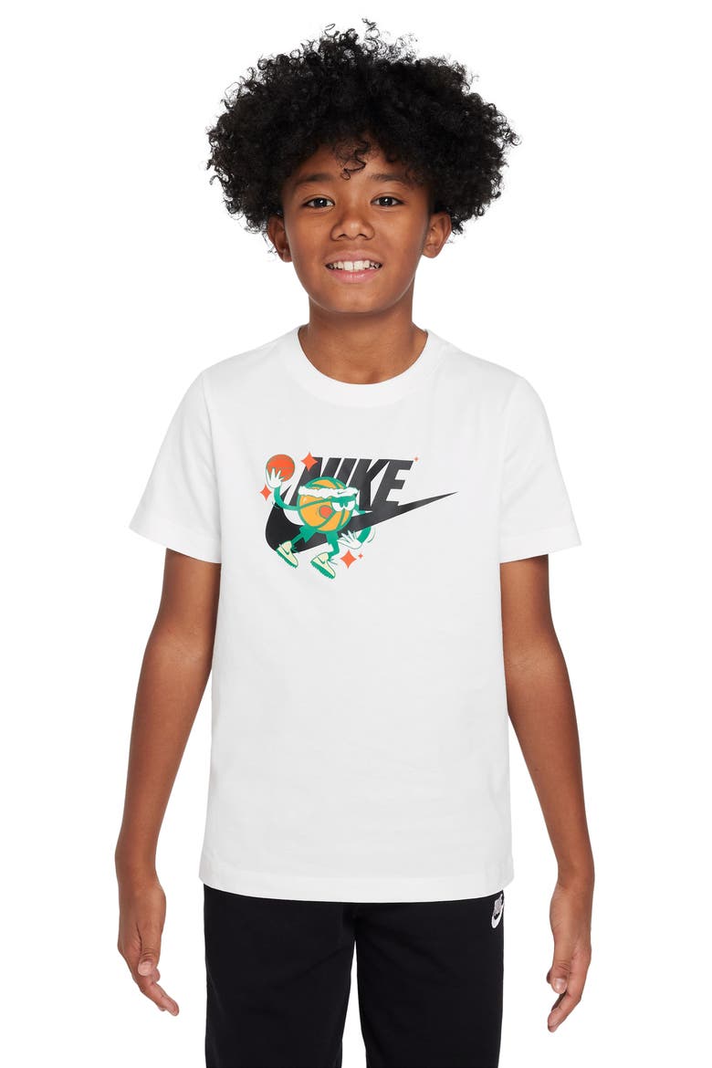 Kids' Sportswear Cotton Graphic T-Shirt, Main, color, WHITE