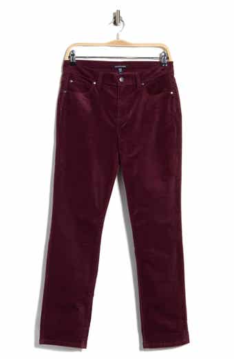 High Waist Ankle Slim Corduroy Pants