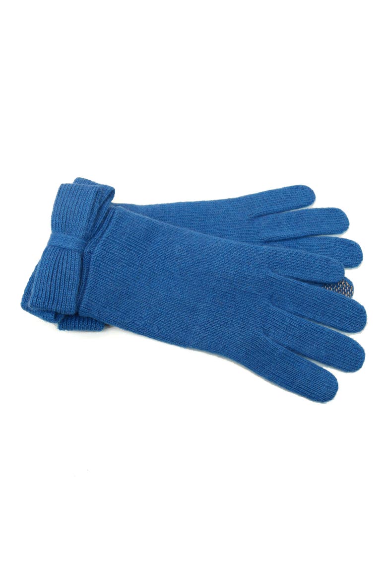 Tech Gloves with Bow on Cuff, Alternate, color, CORNFLOWER