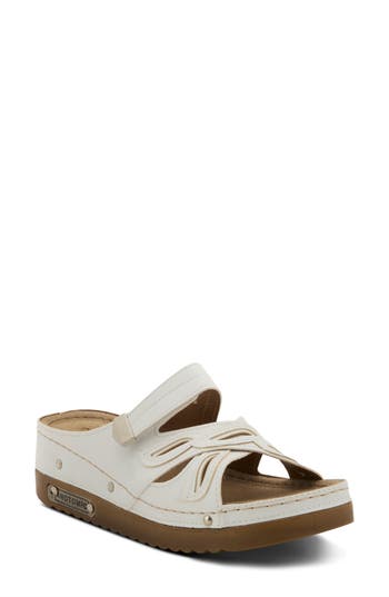 Flexus By Spring Step Cutout Slide Sandal In White