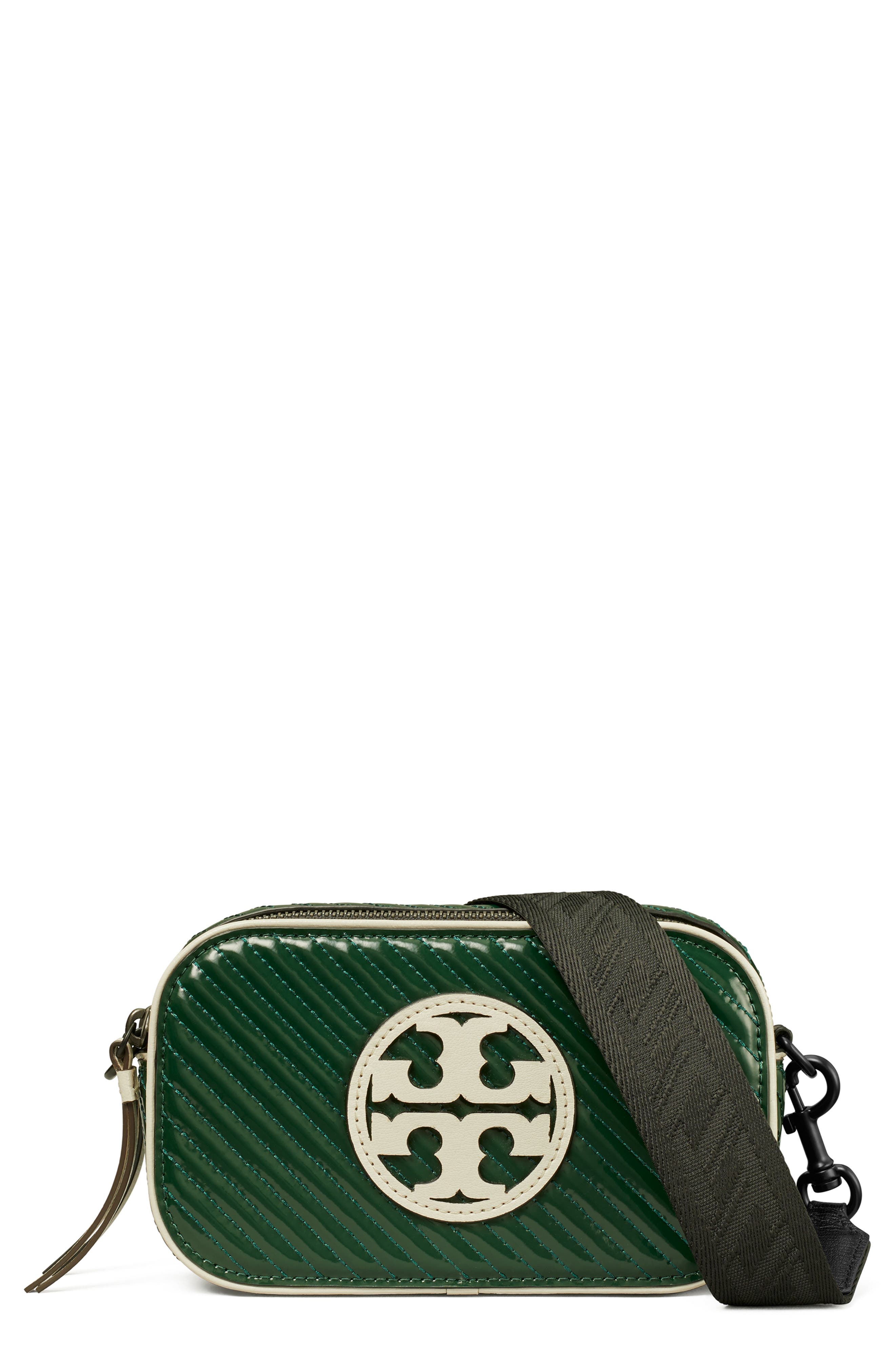 Tory Burch Miller Quilted Patent Leather Crossbody Bag, Main, color, 