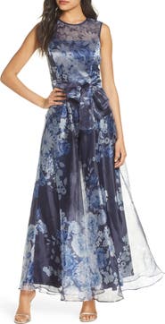 Eliza J Floral Organza Jumpsuit