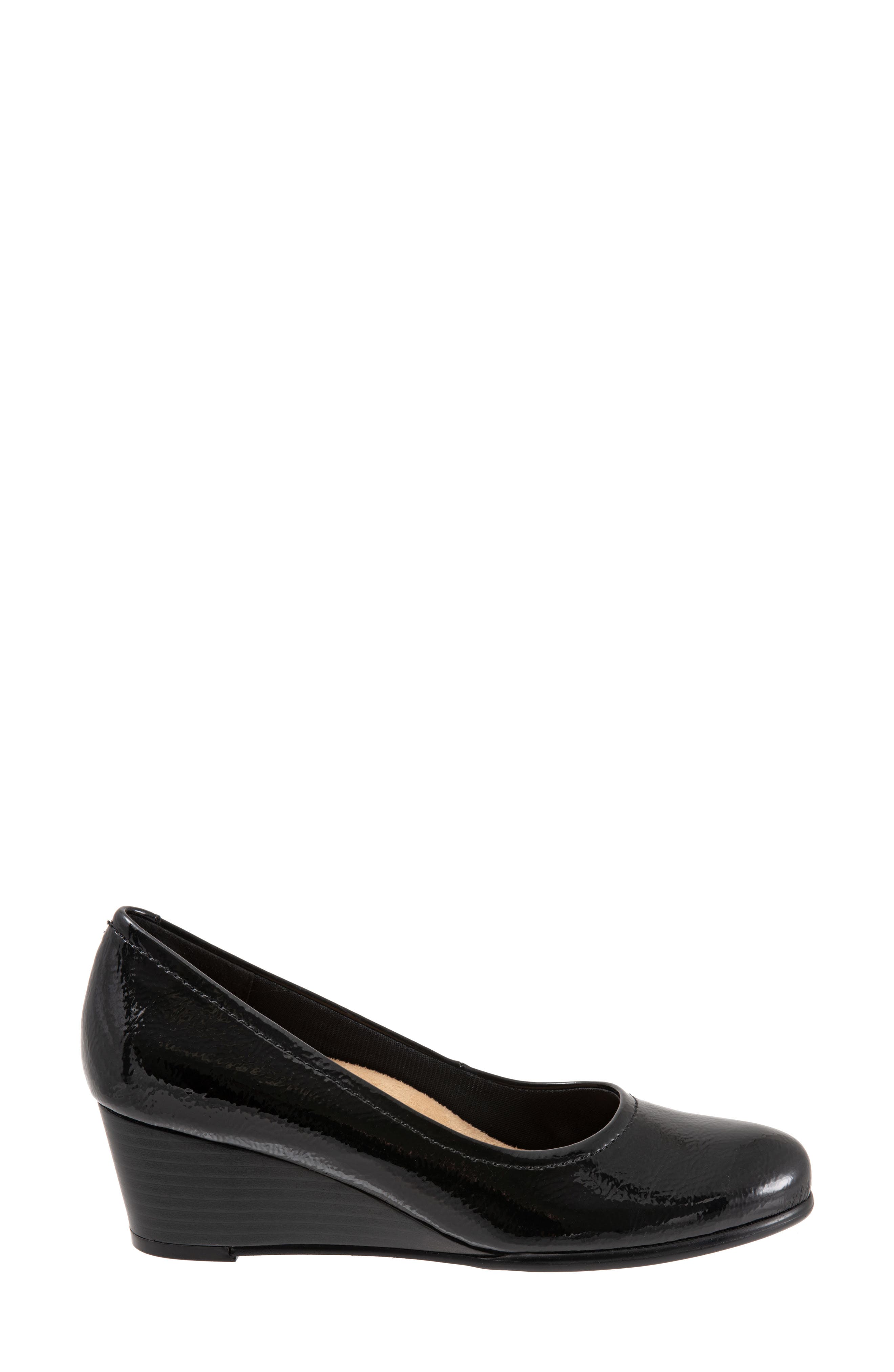 Winnie Wedge Pump, Alternate, color, BLACK FAUX PATENT LEATHER