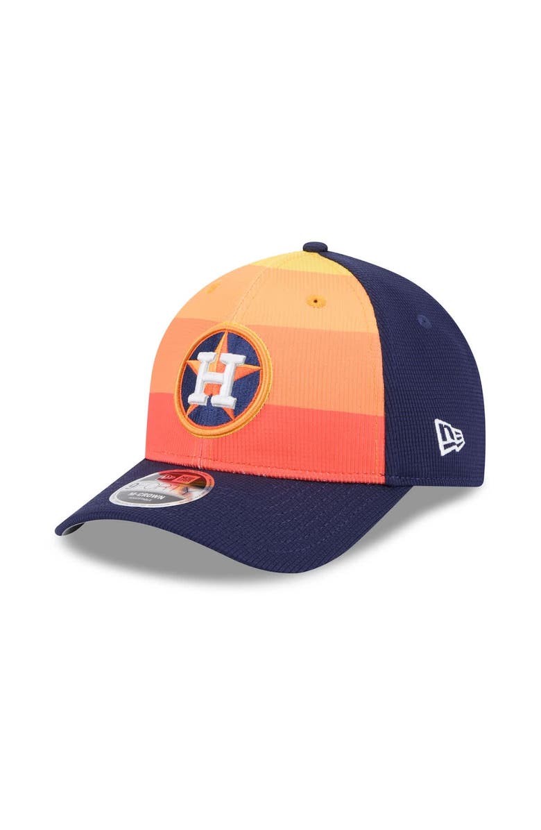 New Era Men's New Era Navy/Orange Houston Astros 2025 Batting Practice 9FORTY M-Crown Adjustable Hat, Main, color, Navy