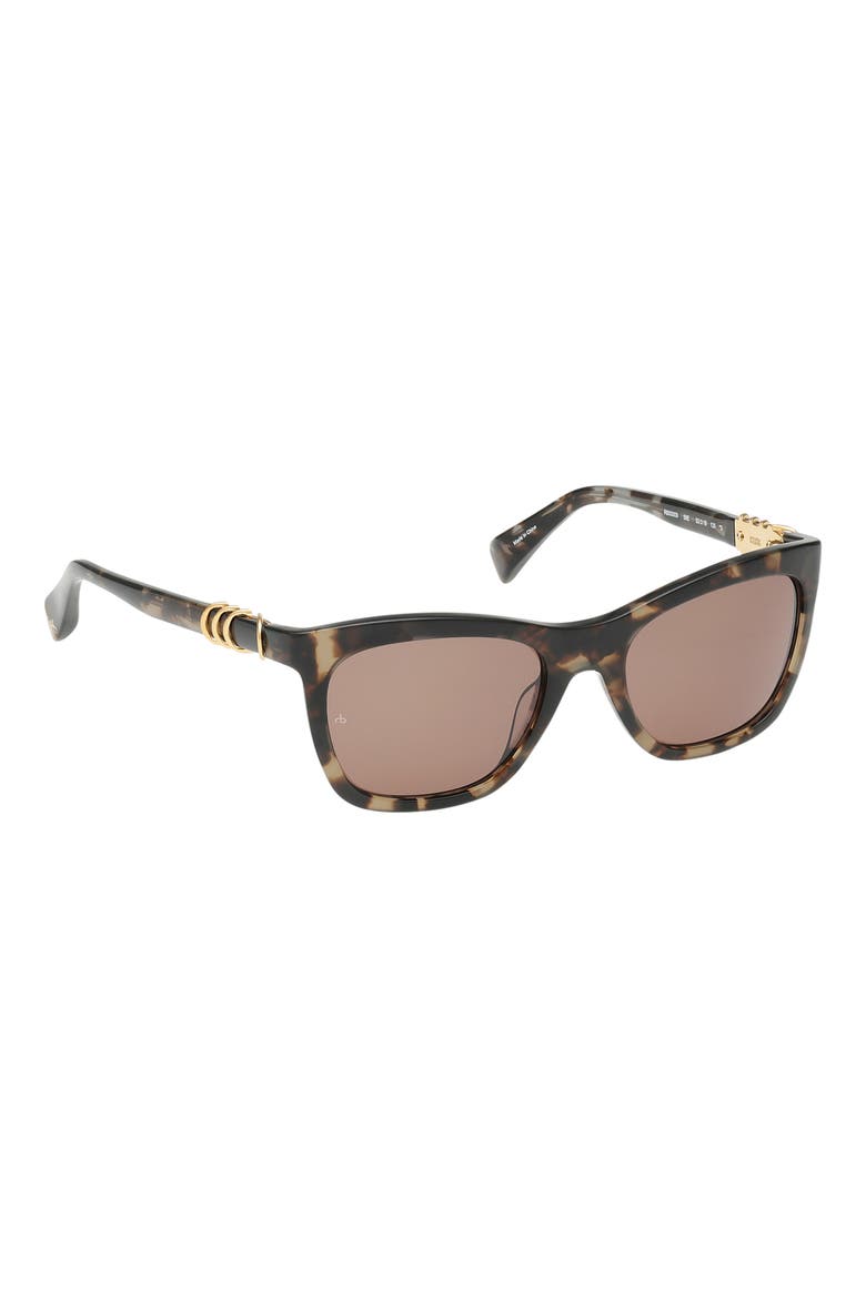 53mm Square Sunglasses, Alternate, color, TAN CRYSTAL TORT / SMOKE BROWN
