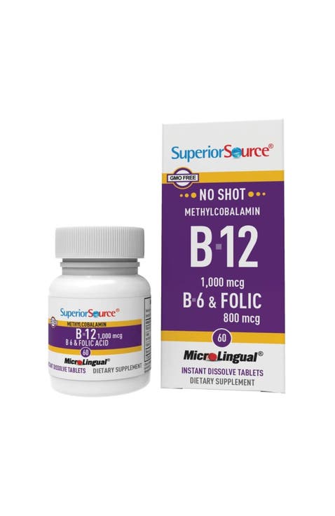 No Shot Vitamin B12 Methylcobalamin Energy Support MicroLingual Tablets