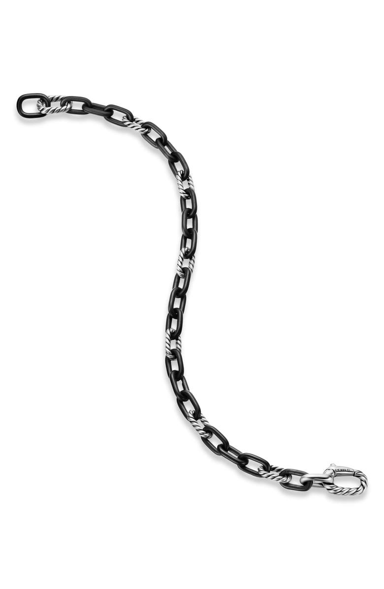 David Yurman Madison Link Bracelet, Alternate, color, Black/ Silver