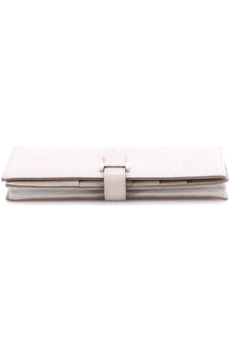 Pre-Owned Hermes Bearn Wallet Chevre Mysore Long, Alternate, color, Gris Perle
