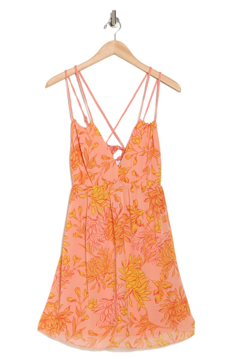 Lost + Wander Peony Delight Strappy Minidress, Alternate, color, 