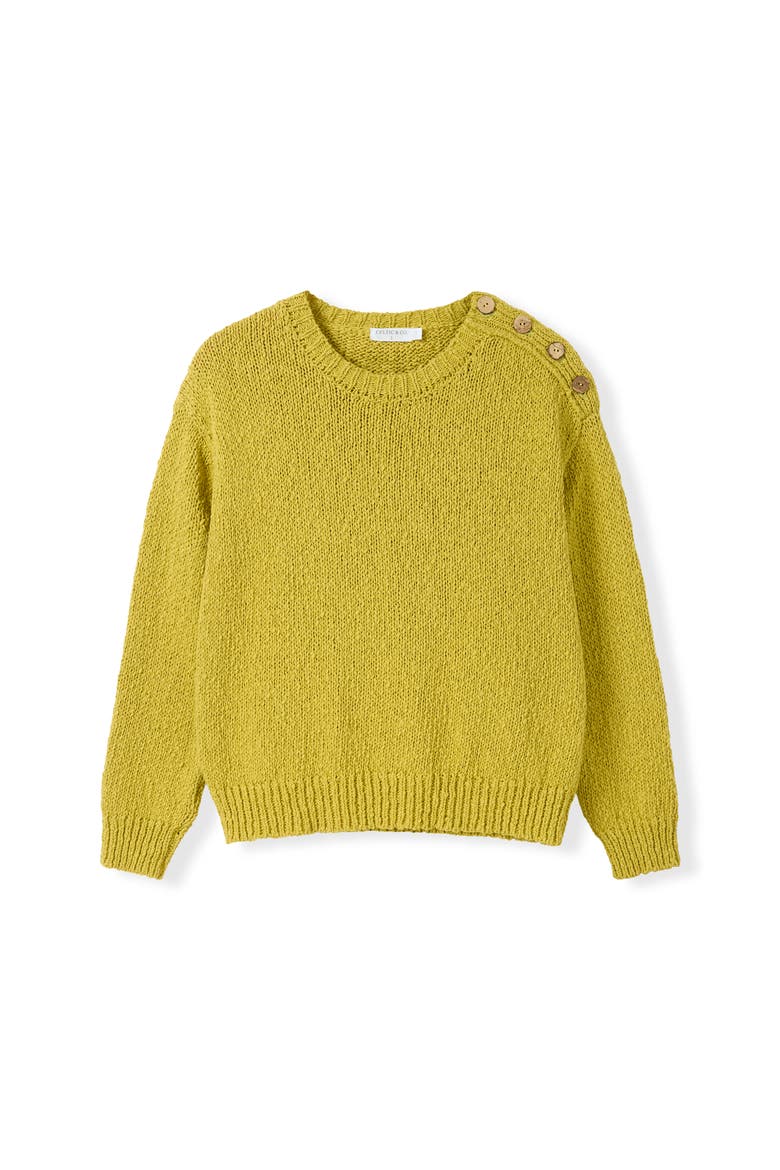 Slub Knit Button Detail Sweater, Alternate, color, Ochre