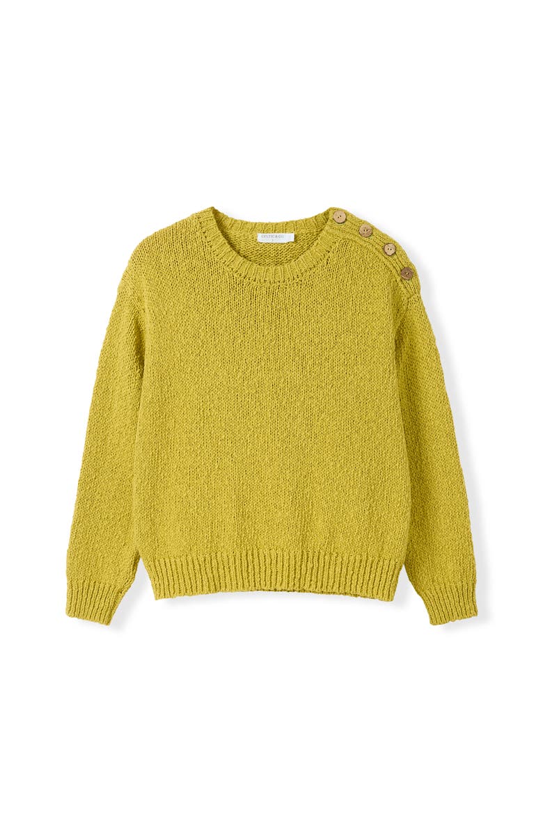 Celtic & Co. Slub Knit Button Detail Sweater, Alternate, color, Ochre