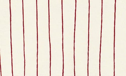 L'ovedbaby Stripe Ruffle Organic Cotton Bubble Romper In Crimson Pinstripe