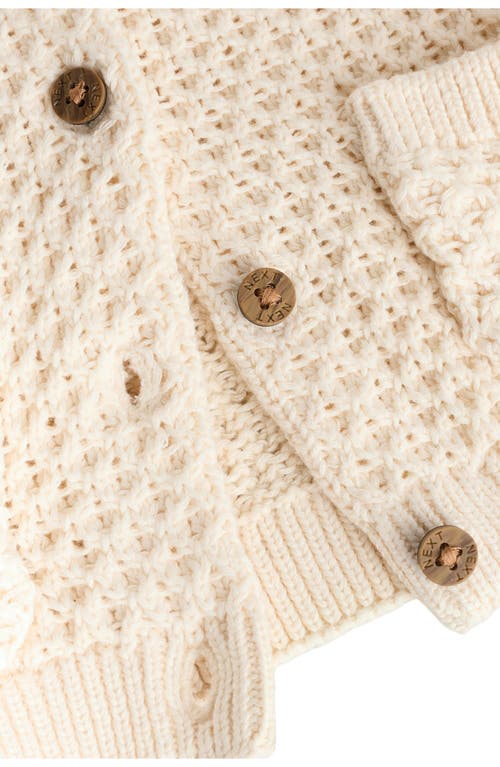 Next Rainbow Slogan Cardigan In Neutral