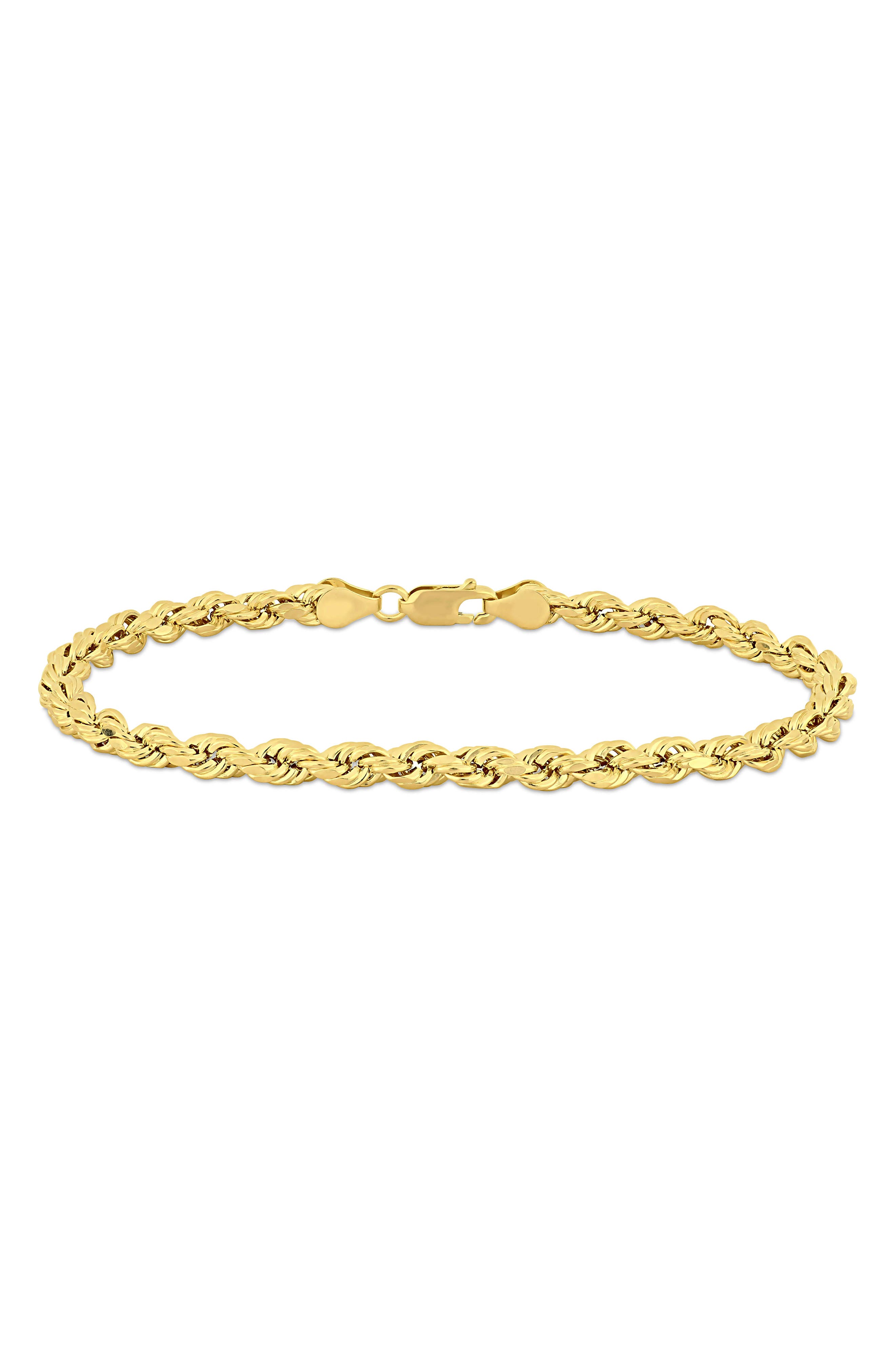 DELMAR 10K Yellow Gold Rope Chain Bracelet