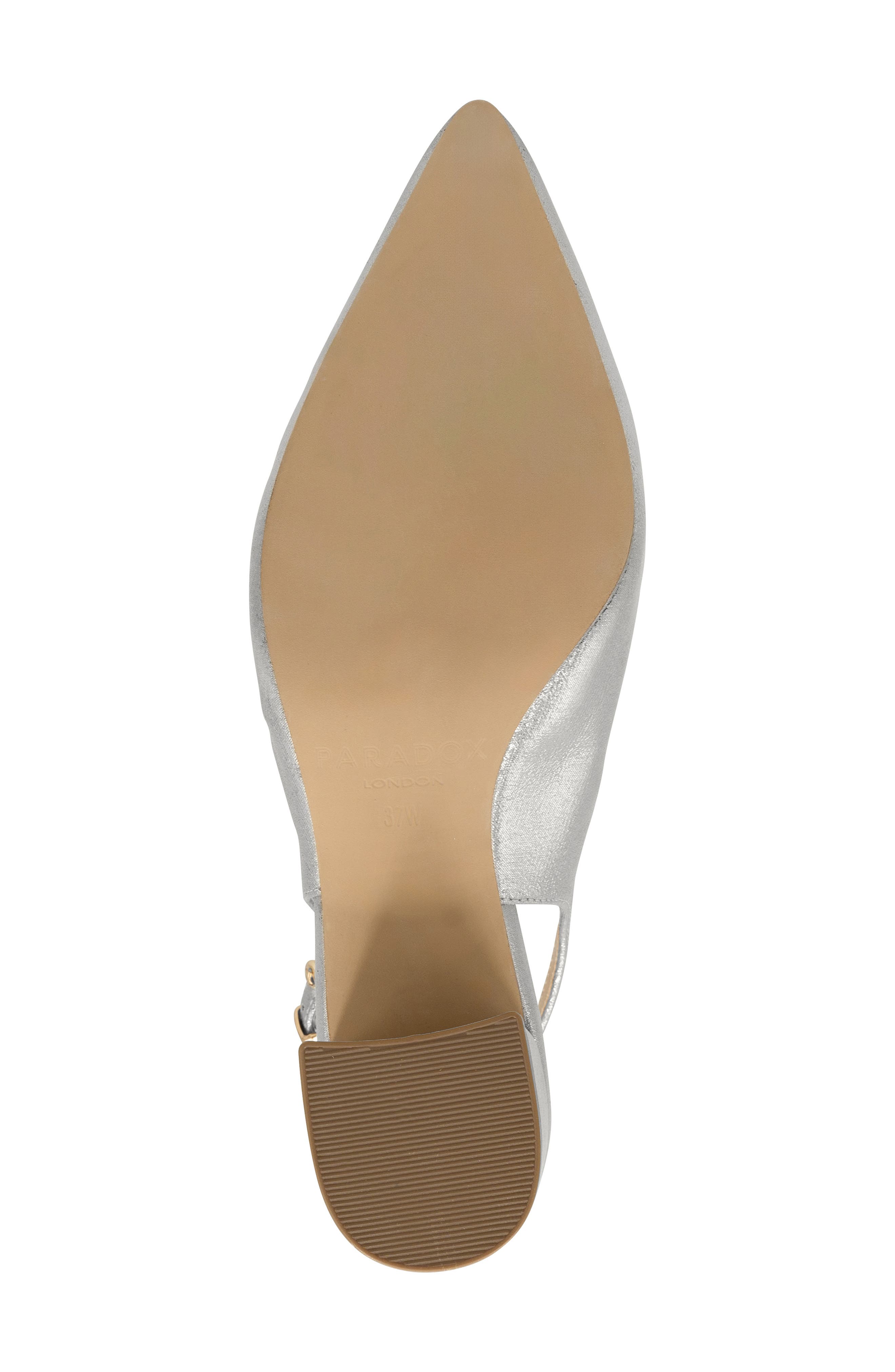 Paradox London Pink Imelda Slingback Pointed Toe Pump, Alternate, color, Silver