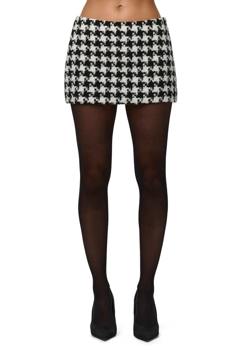 Houndstooth Miniskirt, Main, color, HOUNDSTOOTH BLACK/WHITE