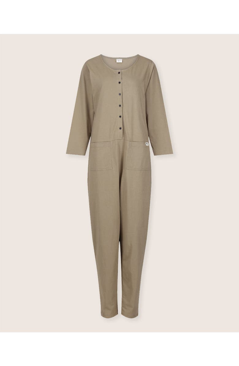 Turtledove London Organic Cotton Mila Long Sleeve Jumpsuit, Alternate, color, Stone