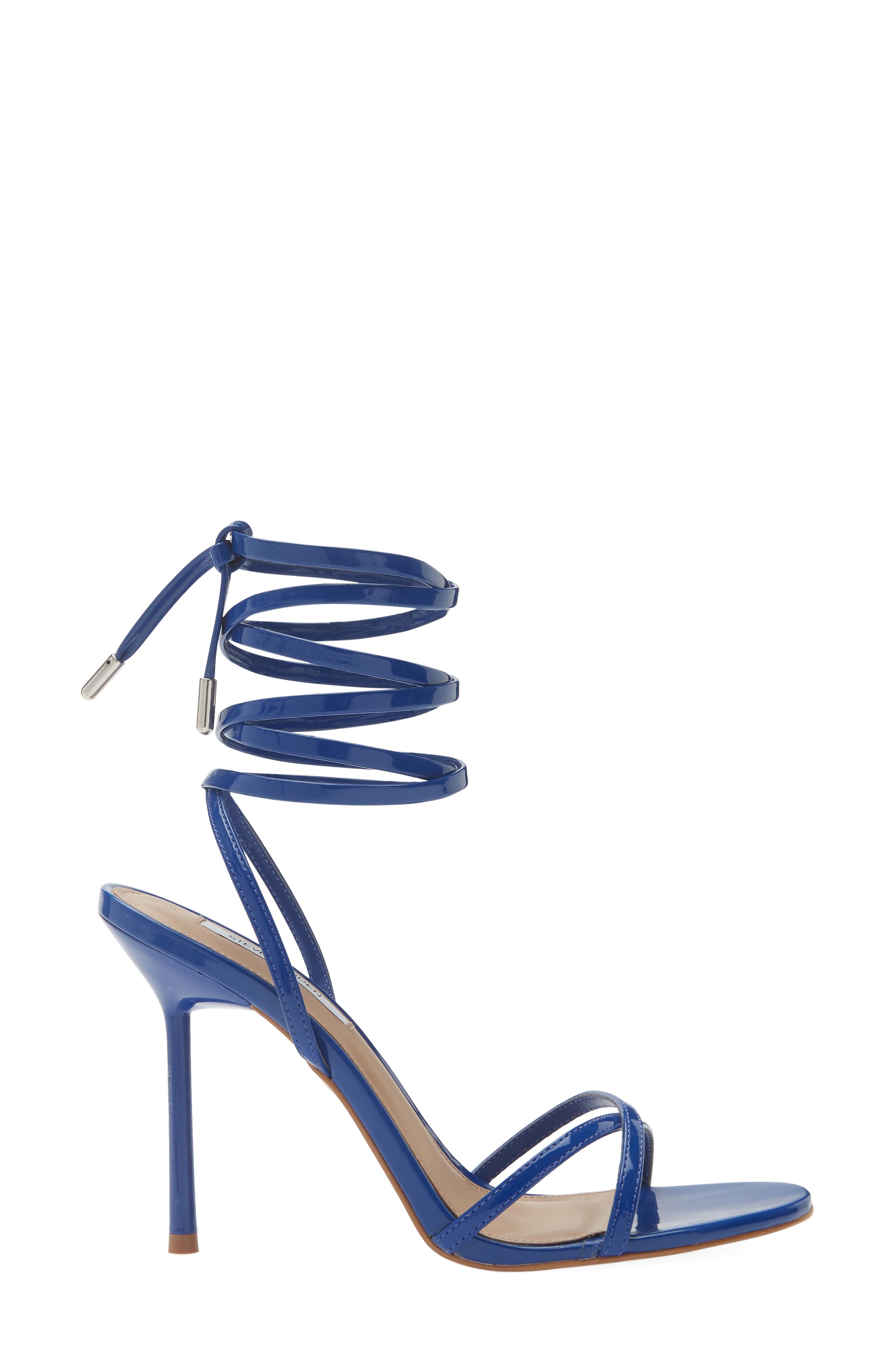 Steve Madden Neri Wrap Heeled Sandal, Alternate, color, Blue Patent