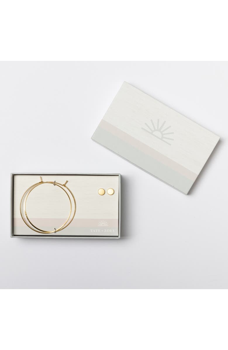 Totalee Gift Gold Geometric Circle Earring Set Burnished Brass Gold, Main, color, Gold