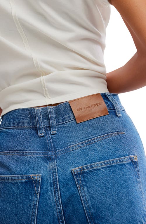 Free People Stick Around Slim Curve Relaxed Straight Leg Jeans In Blue