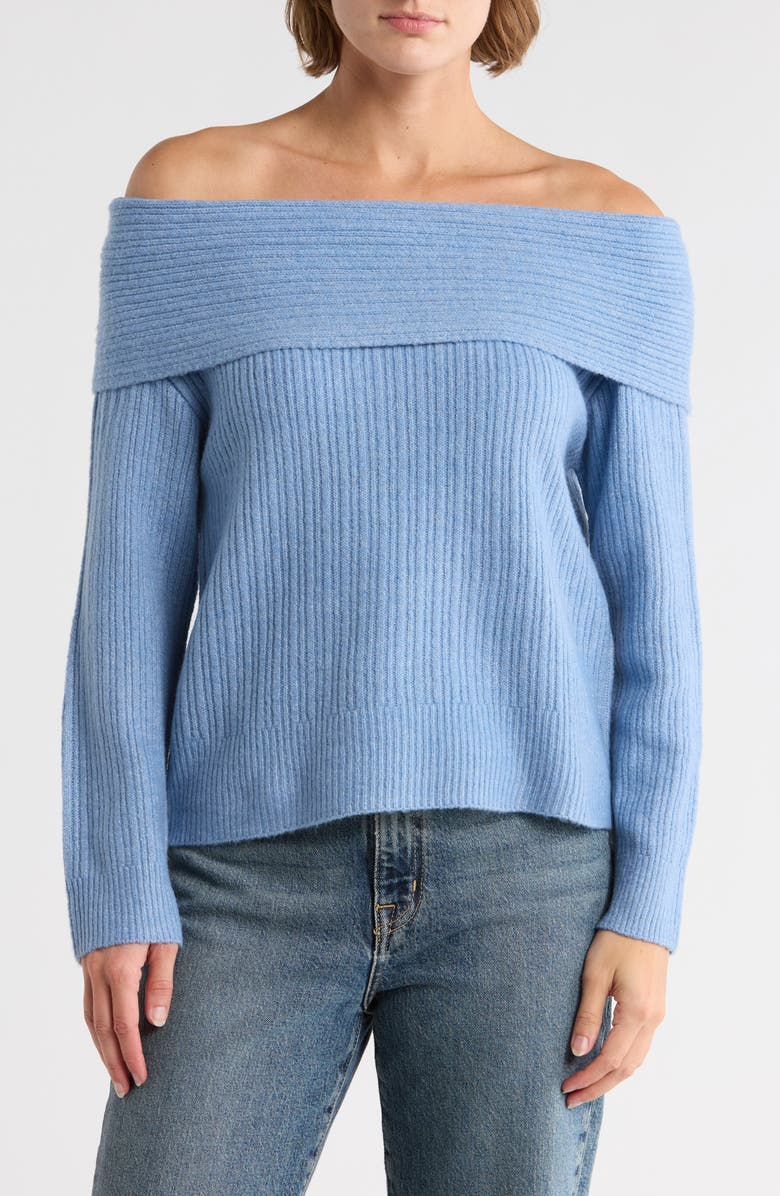 INTERNATIONAL DESIGNER Marylin Cowl Neck Sweater, Main, color, Blue