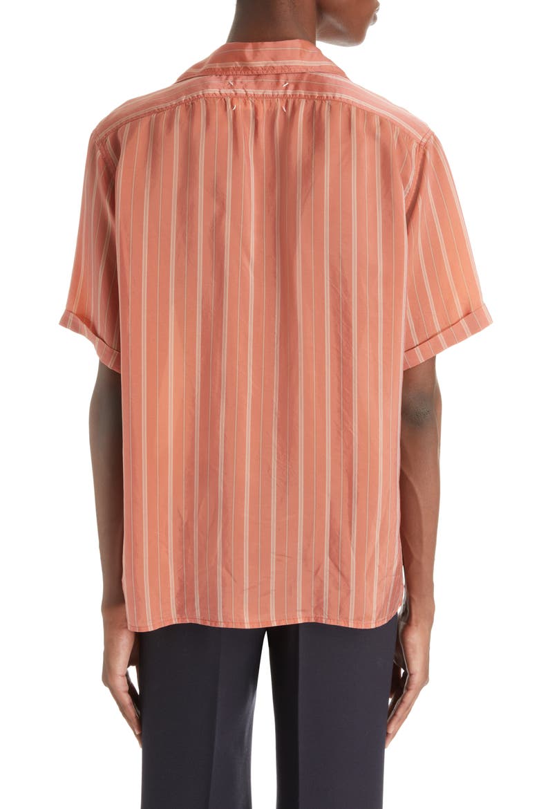 Stripe Cupro Twill Button-Up Shirt, Alternate, color, PINK