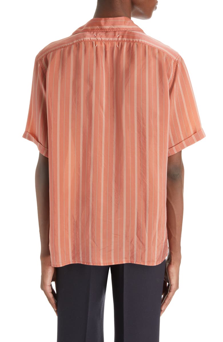 Maison Margiela Stripe Cupro Twill Button-Up Shirt, Alternate, color,