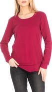 APNY Layered Hem Cotton Slub Top