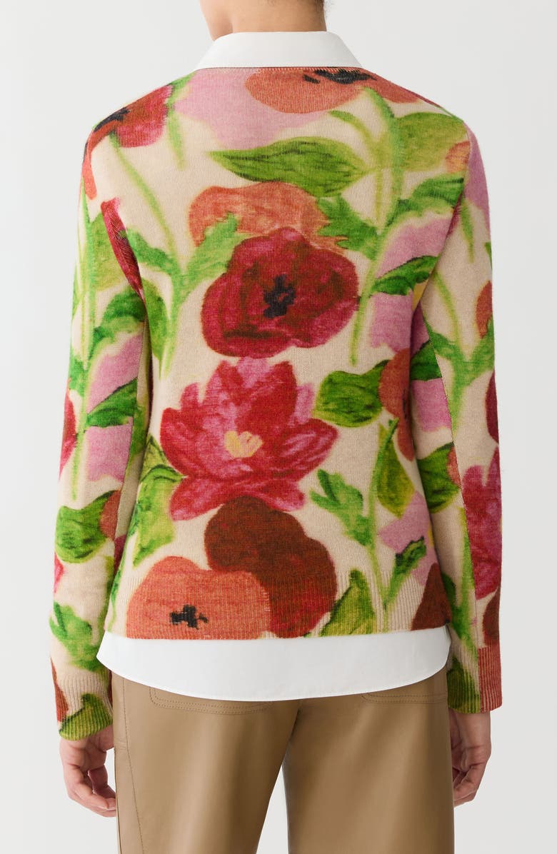 Lafayette 148 New York Blossom Print Cashmere Sweater, Alternate, color, Blossom Multi