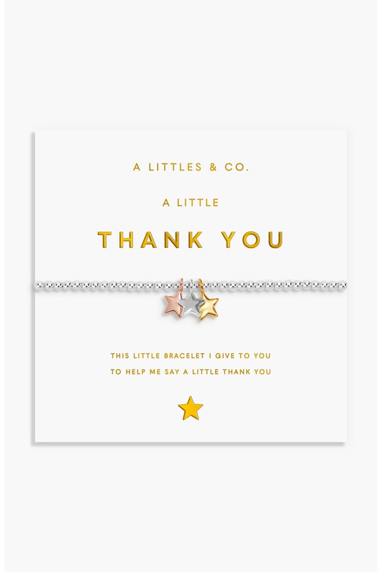 A Little Charmed Moments 'Thank You' Bracelet, Main, color, Silver, Gold, & Rose Tone