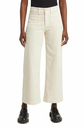 Kassie Patch Pocket High Waist Ankle Wide Leg Corduroy Pants