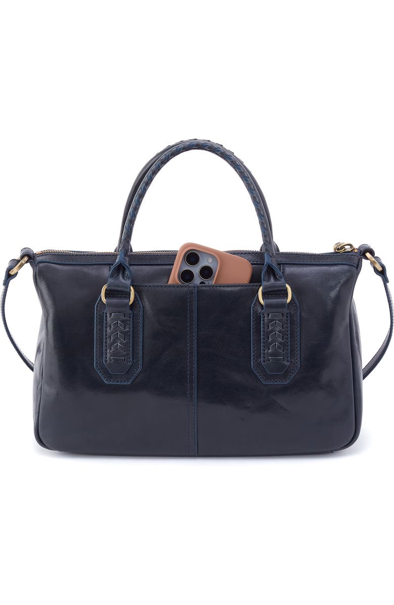HOBO Expedition Leather Satchel, Alternate, color, Navy Horizon