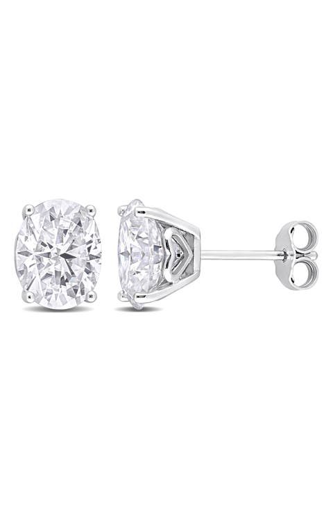 Oval Lab Grown Moissanite Stud Earrings