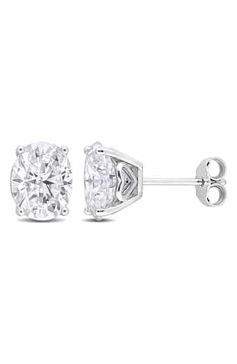 DELMAR Oval Lab Grown Moissanite Stud Earrings