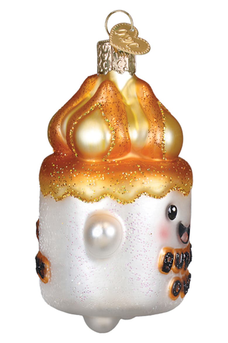 Burnt-Out Marshmallow Christmas Ornament, Alternate, color, WHITE MULTI