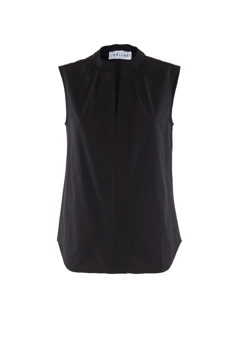 Olympia SLEEVELESS Sleeveless Poplin Top, Main, color, Black