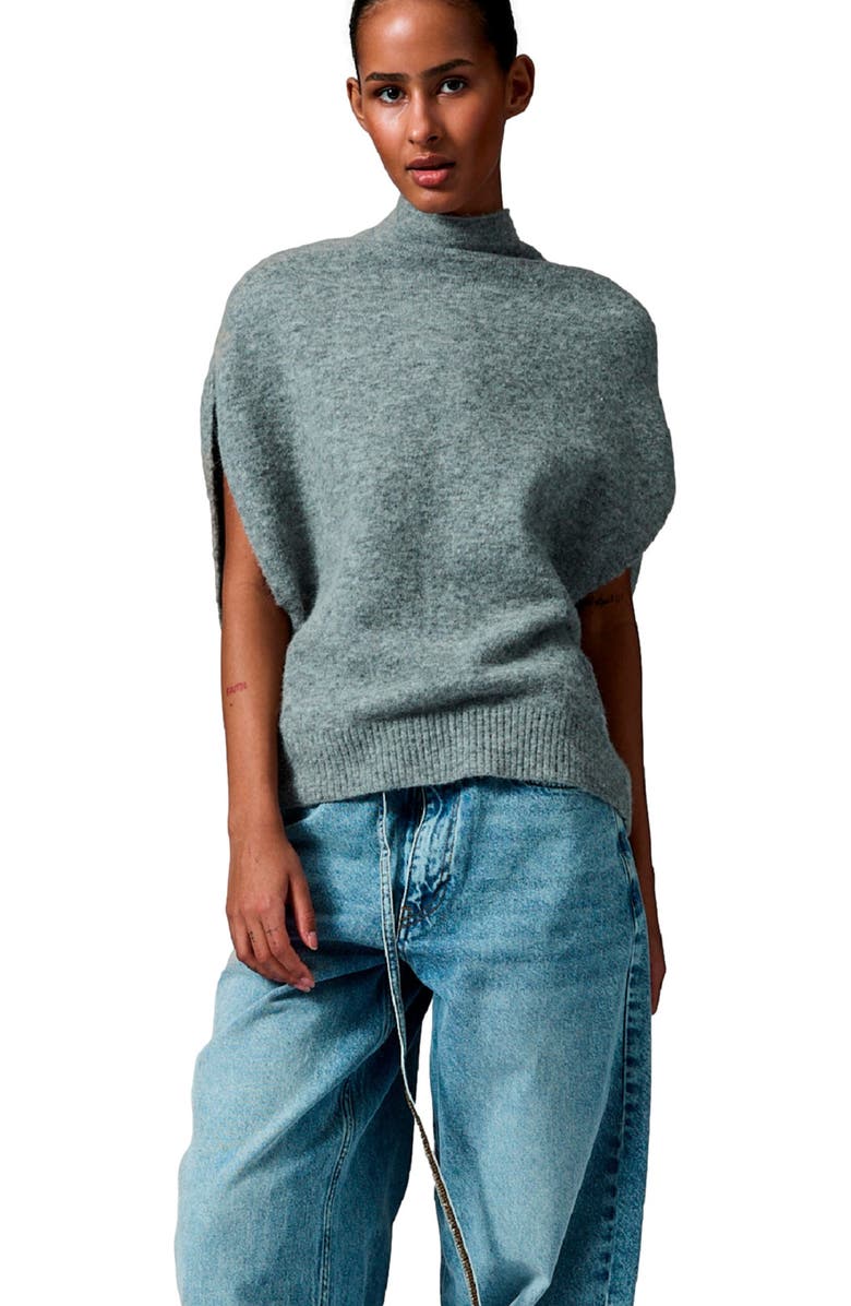 DAY Birger et Mikkelsen Frodie Mock Neck Draped Vest, Alternate, color, Grey Melange