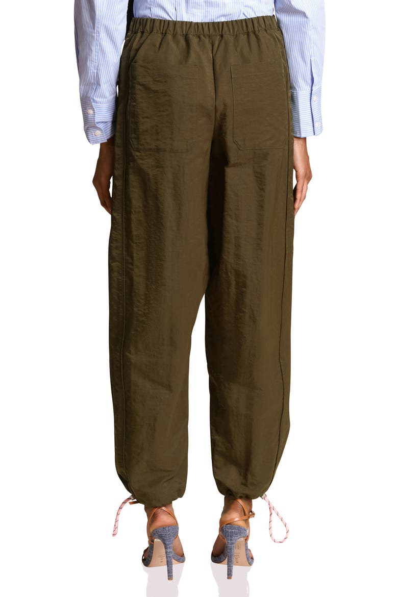 Drawcord Barrel Leg Pants, Alternate, color, MOSS