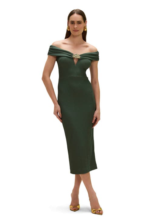 Hilda Knit Off Shoulder Midi Dress