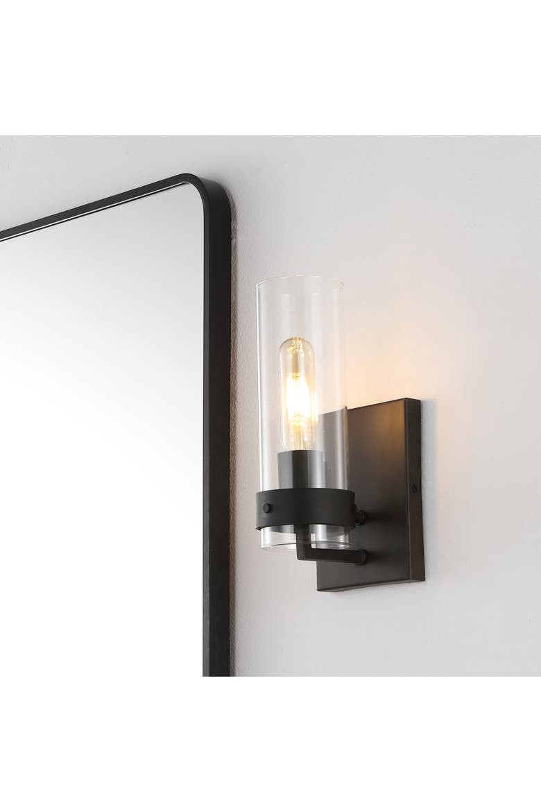 Harper 1-Light Coastal Minimalist Iron/Glass LED Sconce, Alternate, color, Oil Rubbed Bronze