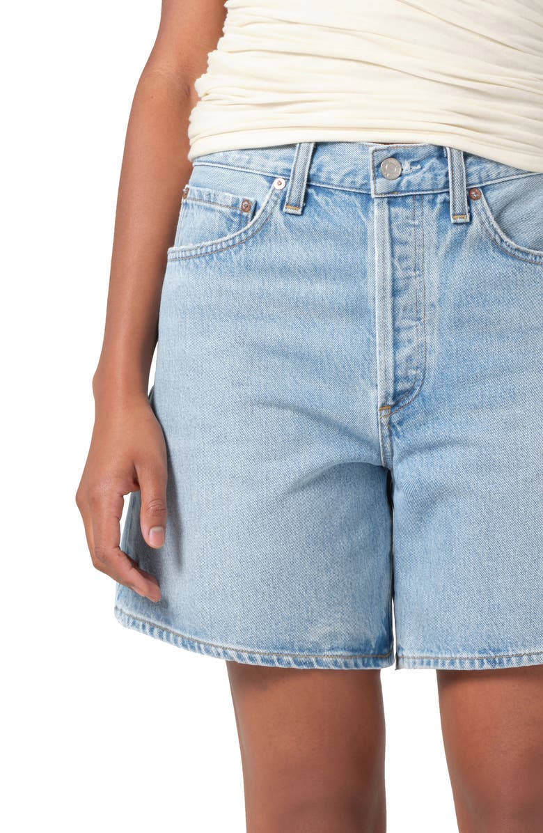 AGOLDE Dame High Waist Mid Length Relaxed Denim Shorts, Alternate, color, Coax