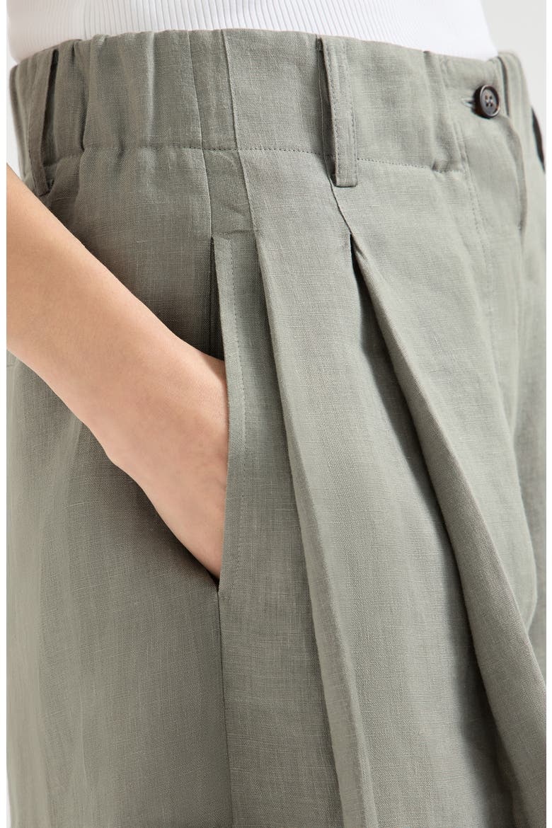 Linen shorts, Alternate, color, Khaki