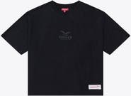 Mitchell & Ness Women's Mitchell & Ness Black Philadelphia Eagles Core Essentials Micro Logo Boxy Crop T-Shirt