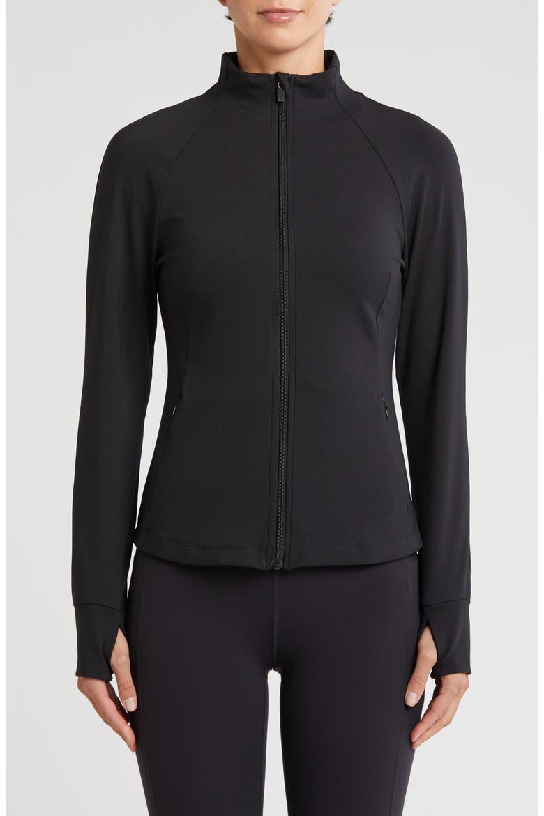 Luxe Zip Jacket, Alternate, color, BLACK